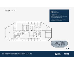 610 W Ash St, San Diego, CA à louer Plan d’étage– Image 1 sur 1