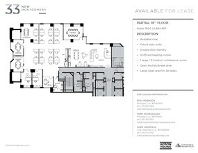 33 New Montgomery St, San Francisco, CA à louer Plan d’étage– Image 2 sur 2