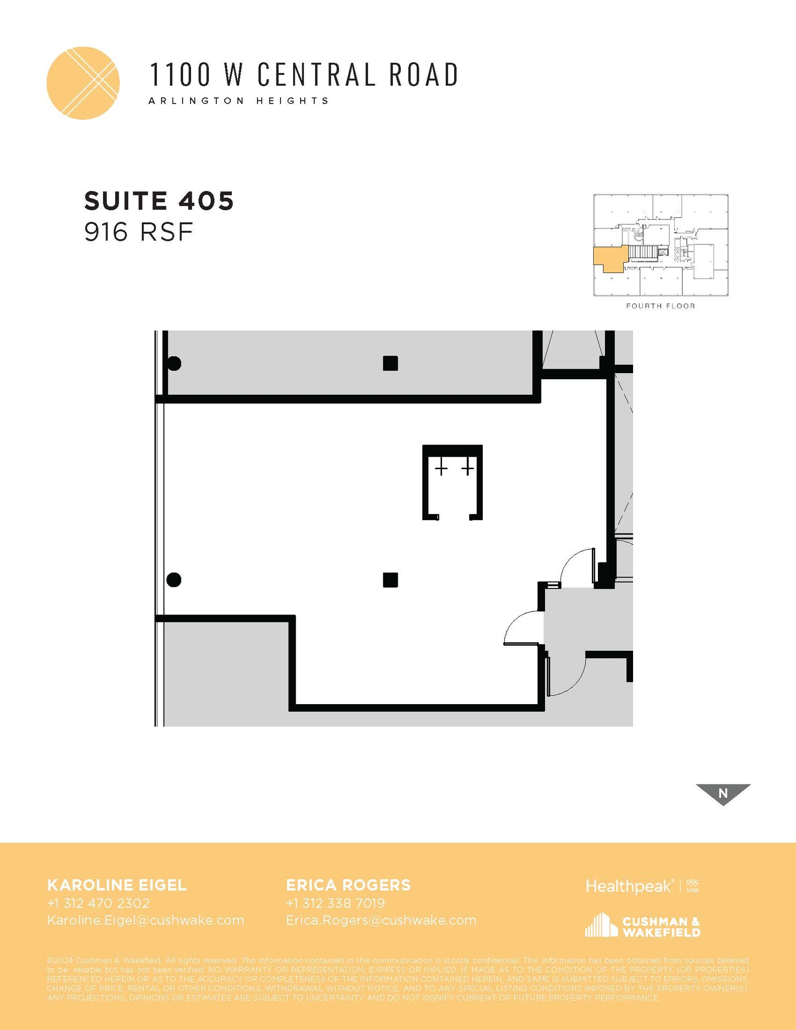 1100 W Central Rd, Arlington Heights, IL à louer Plan d’étage– Image 1 sur 1