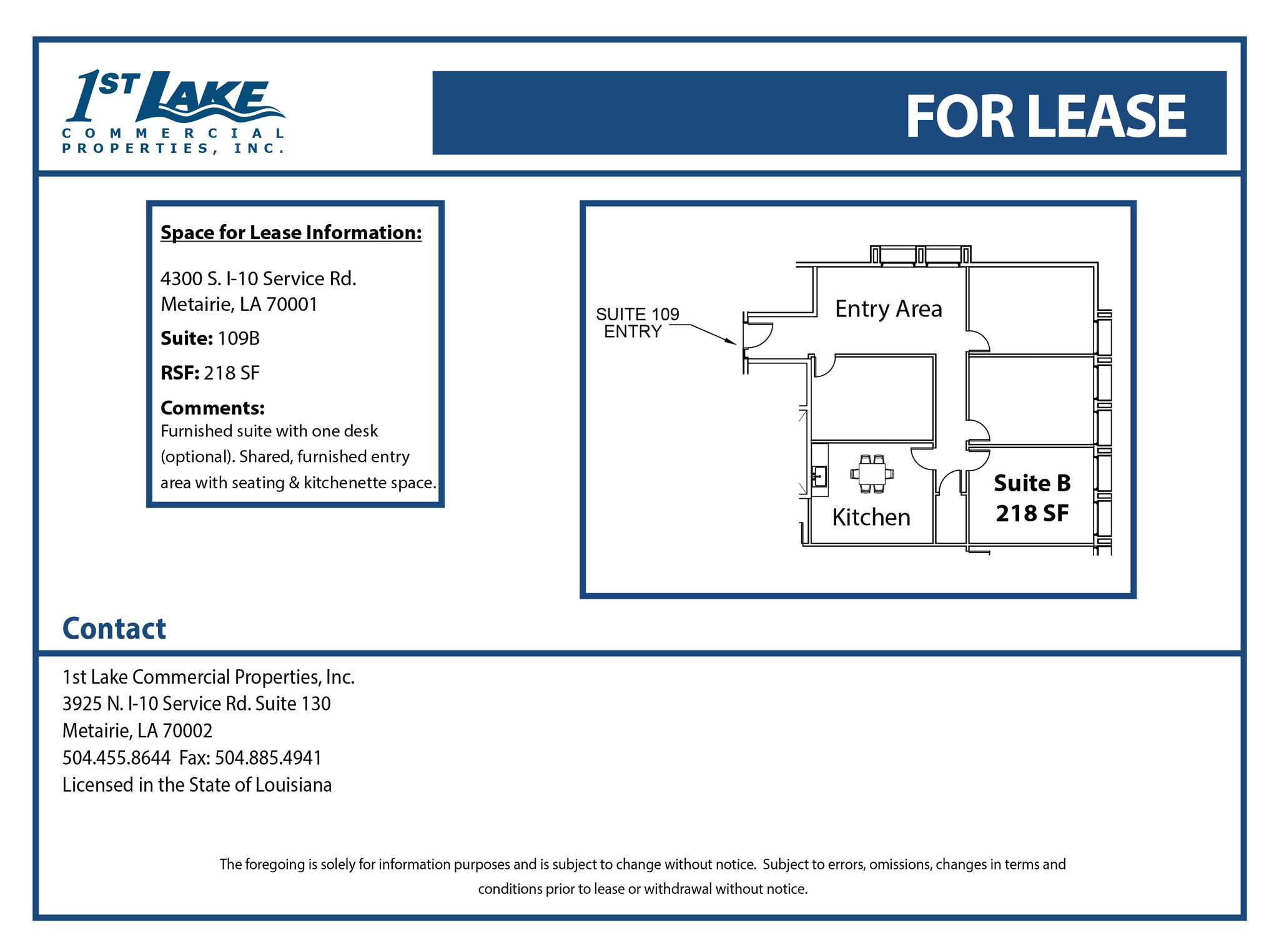 4300 S I-10 Service Rd, Metairie, LA à louer Plan d’étage– Image 1 sur 1