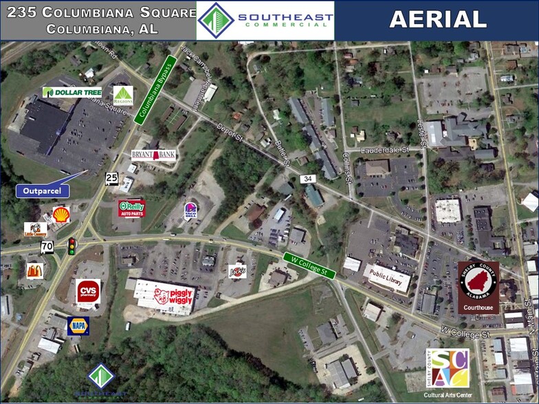 235-325 Columbiana Sq, Columbiana, AL à louer - Aérien – Image 3 sur 3