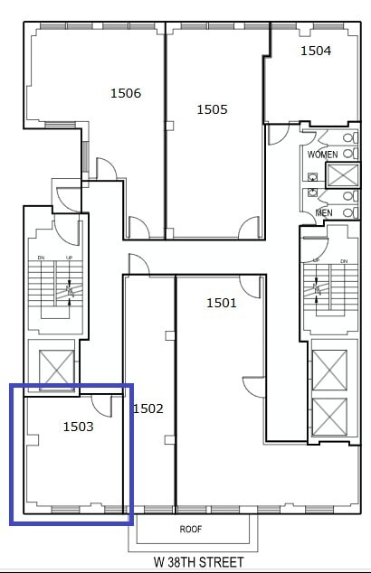252 W 38th St, New York, NY à louer Plan d’étage– Image 1 sur 1