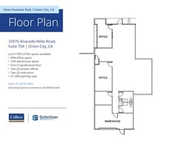 32980 Alvarado Niles Rd, Union City, CA à louer Plan d’étage– Image 1 sur 1