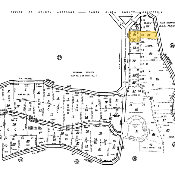 20121 Broadway Rd, Los Gatos, CA à vendre - Plan cadastral – Image 1 sur 1