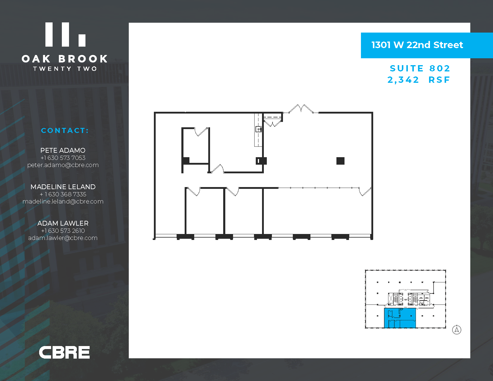 1301 W 22nd St, Oak Brook, IL à louer Plan d’étage– Image 1 sur 1