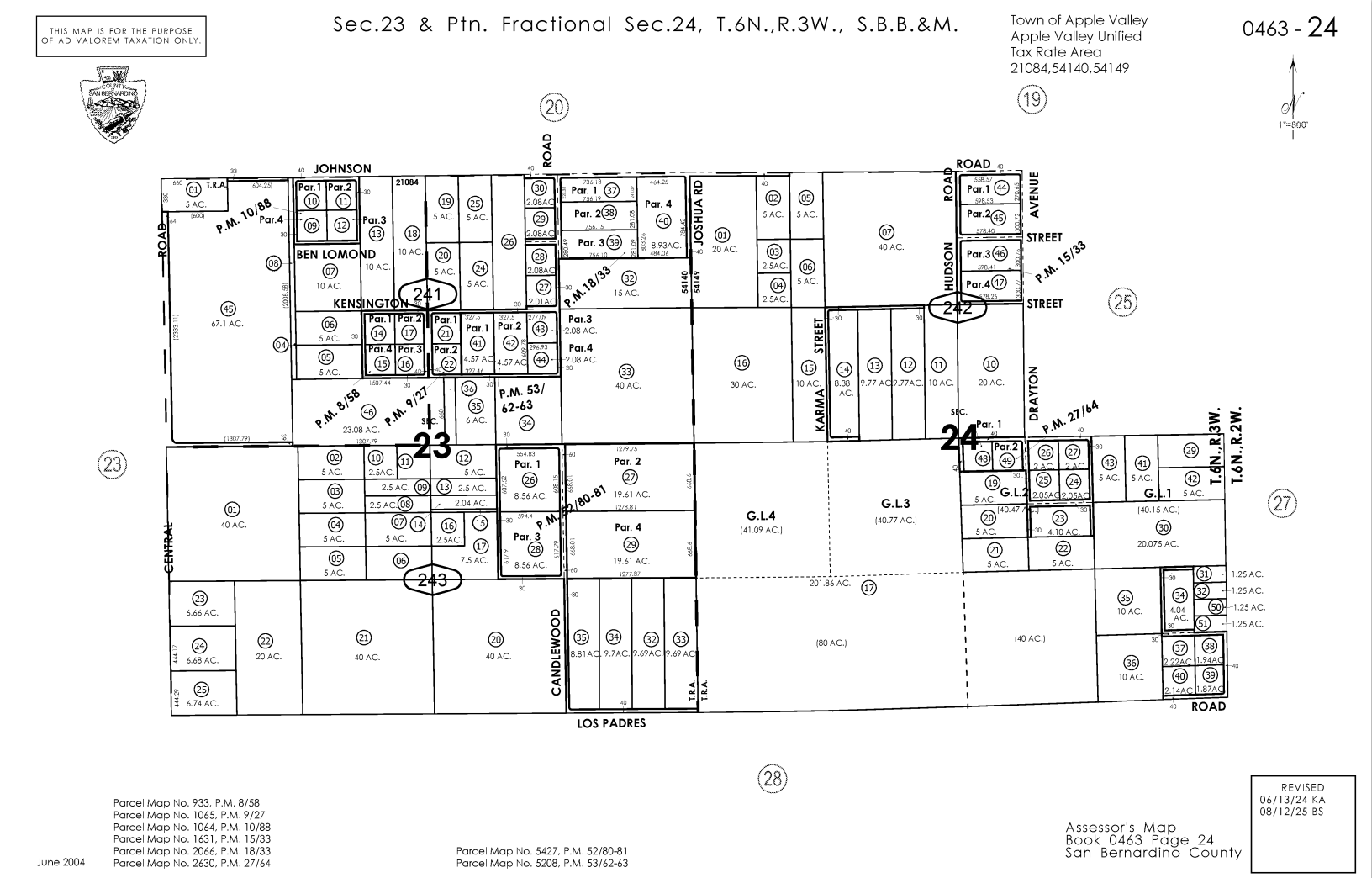 0 Sycamore, Apple Valley, CA à vendre Plan cadastral– Image 1 sur 2