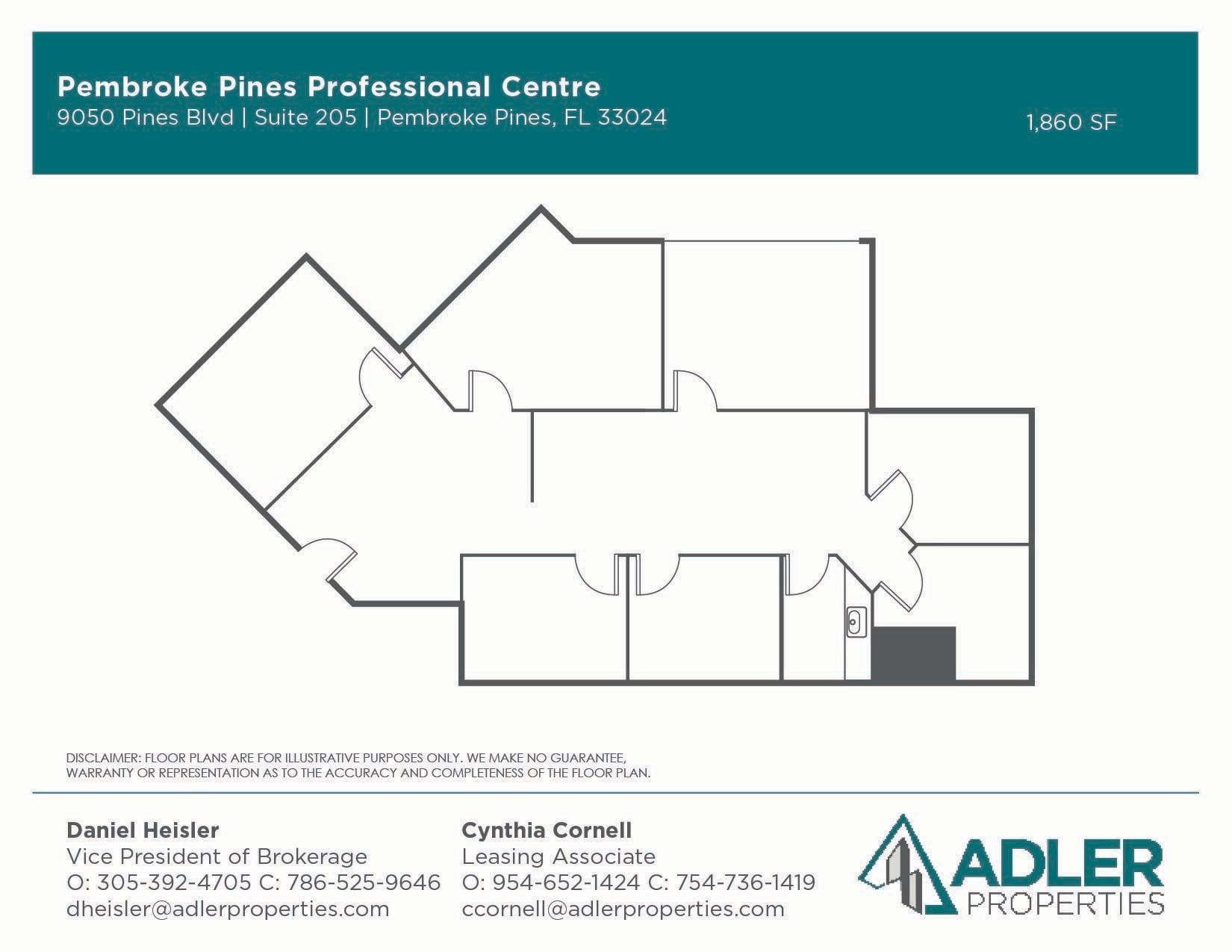 9050 Pines Blvd, Pembroke Pines, FL à louer Plan d’étage– Image 1 sur 1