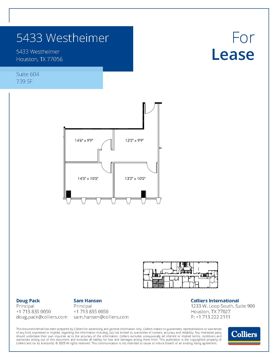 5433 Westheimer Rd, Houston, TX à louer Plan d’étage– Image 1 sur 1