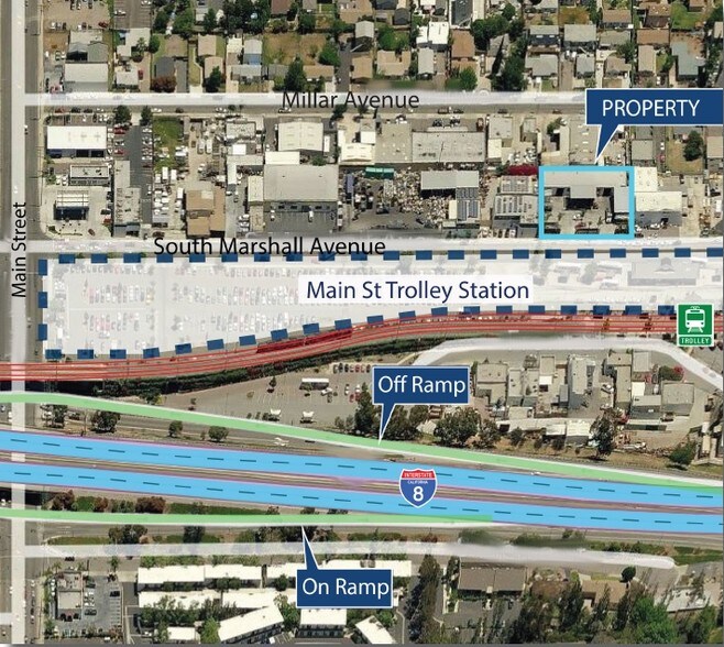 333 Marshall Ave, El Cajon, CA à louer - Aérien – Image 3 sur 4