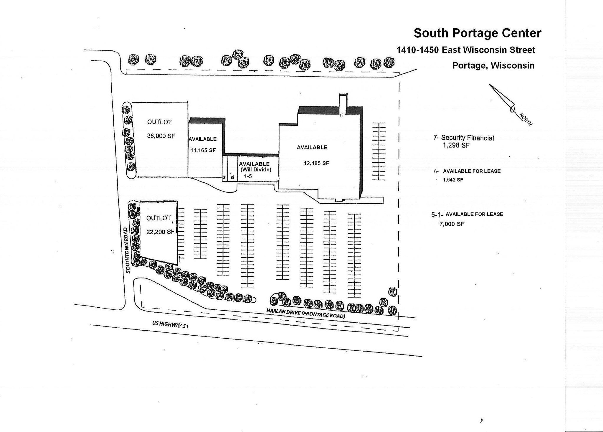 1410-1450 E Wisconsin St, Portage, WI à louer Plan de site– Image 1 sur 1