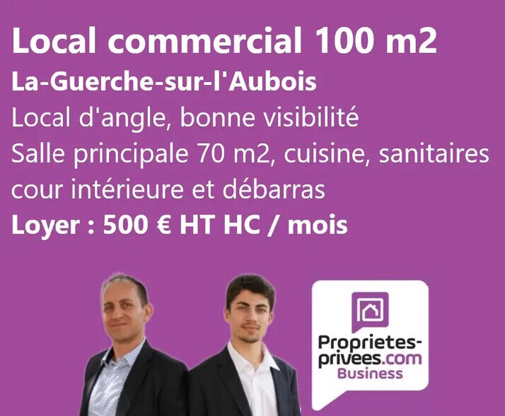 Local commercial dans LA GUERCHE-SUR-L'AUBOIS à louer - Photo de l’immeuble – Image 1 sur 4