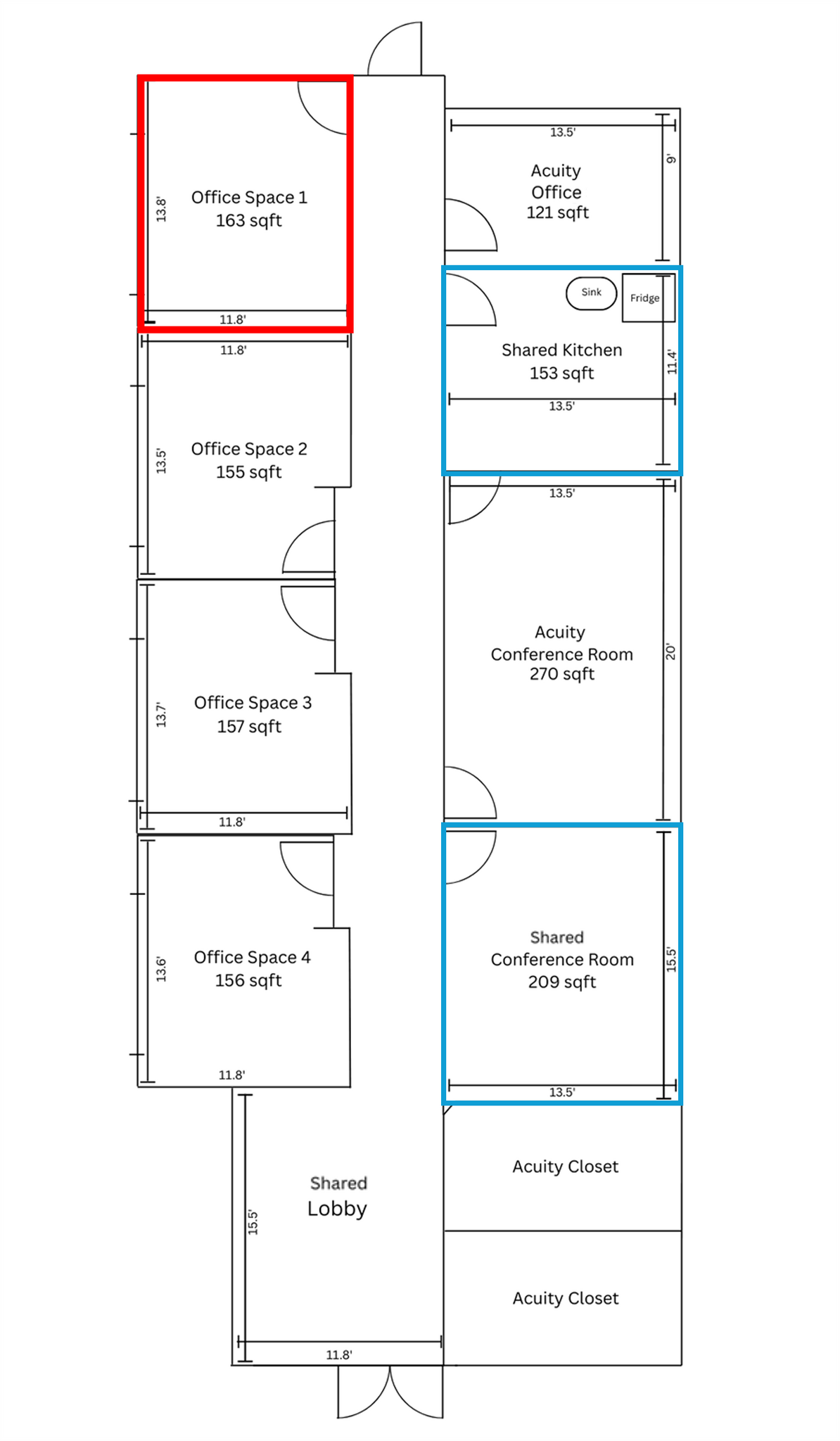 444 E Main St, Lexington, KY à louer Plan d’étage– Image 1 sur 2