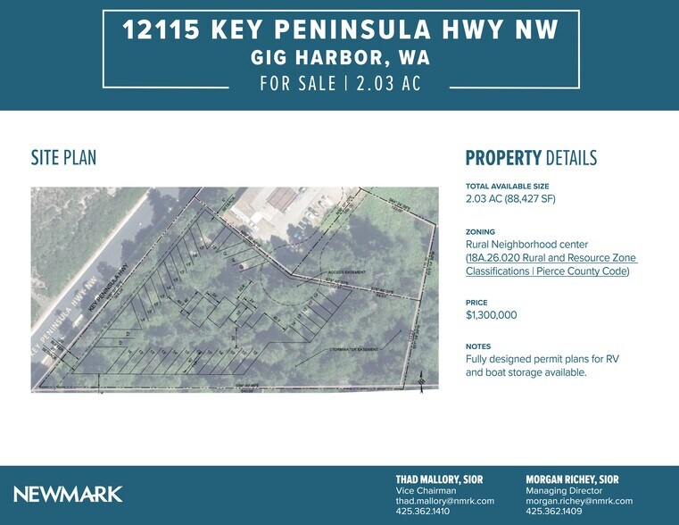 12115 Key Peninsula Hwy NW, Gig Harbor, WA à vendre - Plan de site – Image 2 sur 2