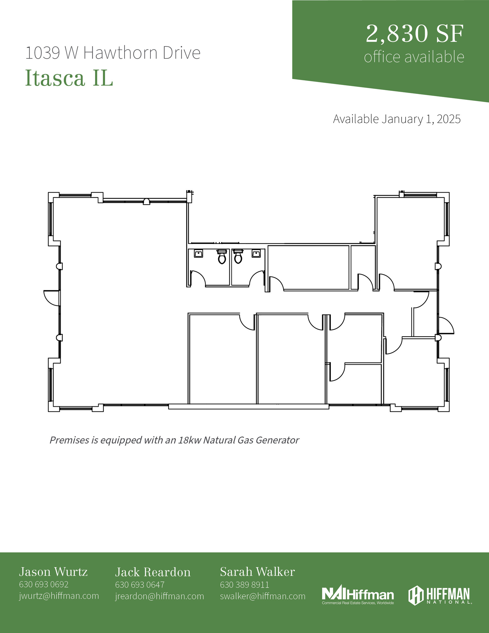1091-1099 W Hawthorn Dr, Itasca, IL à louer Plan d’étage– Image 1 sur 1