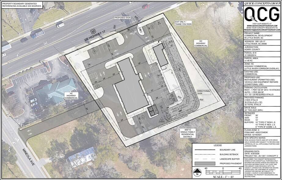 1630 US 17 & 4309 Mineola Ave, Little River, SC à louer - Plan de site – Image 3 sur 3