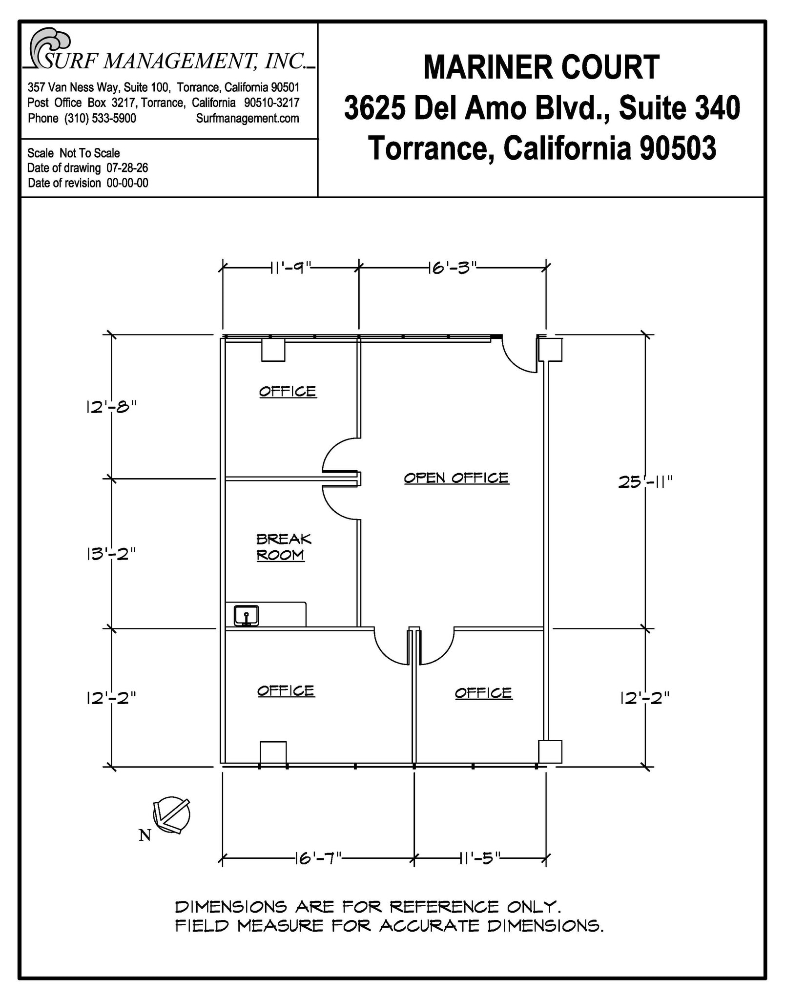 3625 Del Amo Blvd, Torrance, CA à louer Plan d’étage– Image 1 sur 1