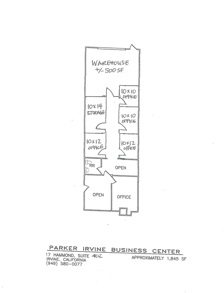 17 Hammond, Irvine, CA à louer Plan d’étage– Image 1 sur 1