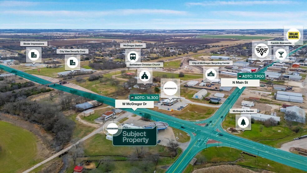 307 W McGregor Dr, Mc Gregor, TX à vendre - Aérien – Image 2 sur 3
