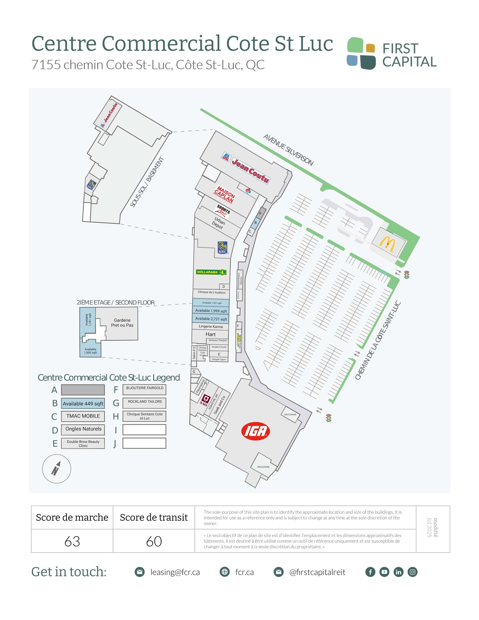 7001-7155 Ch Côte St-Luc, Montréal, QC à louer Plan de site– Image 1 sur 1
