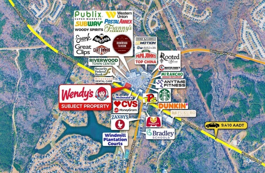 5113 Washington Road, Evans, GA à vendre - Aérien – Image 3 sur 3