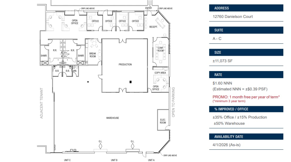 12760 Danielson Ct, Poway, CA à louer Plan d’étage– Image 1 sur 1