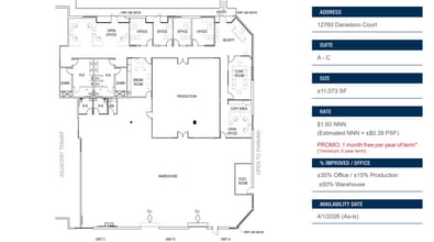 12760 Danielson Ct, Poway, CA à louer Plan d’étage– Image 1 sur 1