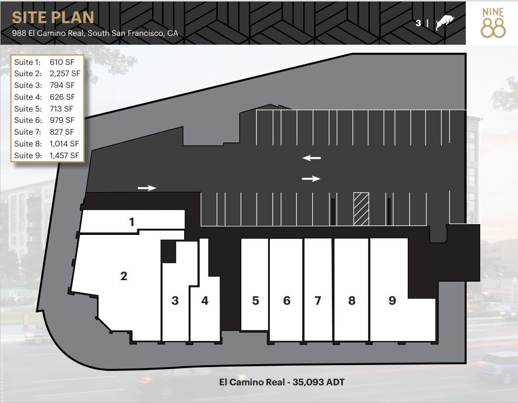 988 El Camino Real, South San Francisco, CA à louer Plan de site– Image 1 sur 1