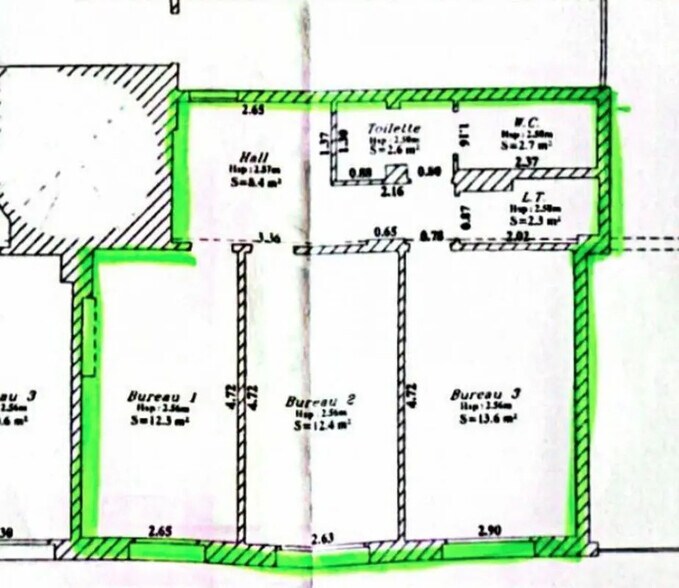 Bureau dans Versailles à louer - Plan d’étage – Image 2 sur 3