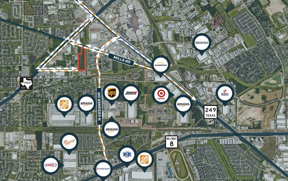 8887 Mills Rd, Houston, TX à vendre - Aérien – Image 2 sur 2