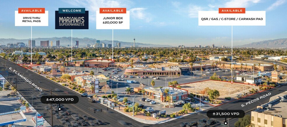 3220-3370 E Flamingo Rd, Las Vegas, NV à louer - Aérien – Image 2 sur 12