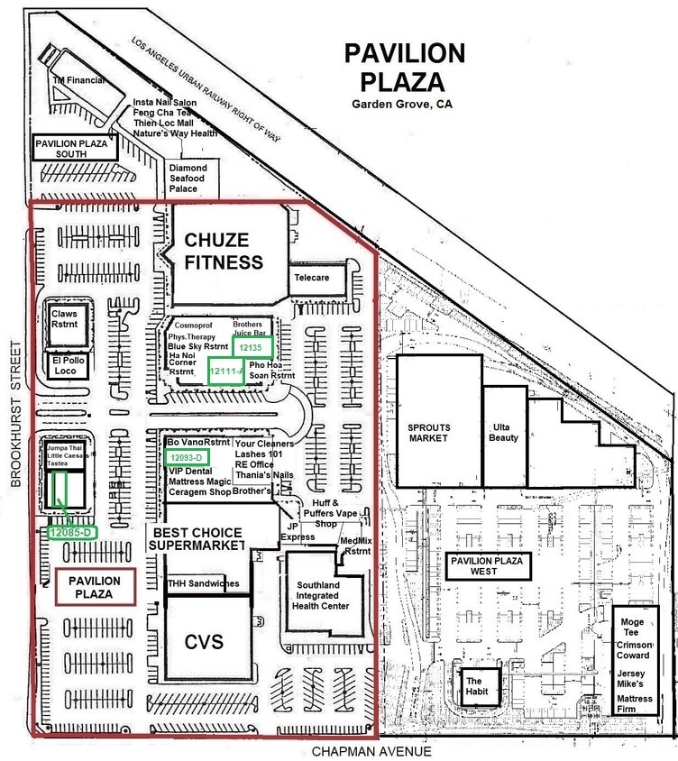 12085 Brookhurst St, Garden Grove, CA à louer Plan de site– Image 1 sur 1