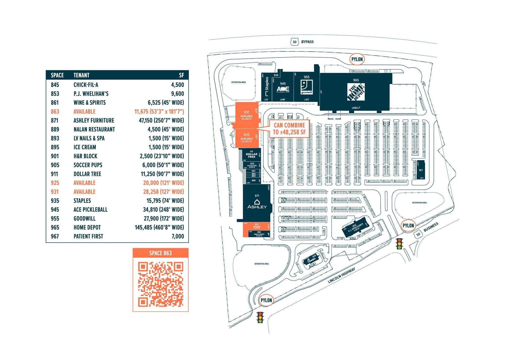 845-967 E Lancaster Ave, Downingtown, PA à louer Plan de site– Image 1 sur 2