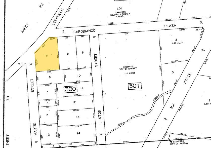 827 Martin St, Rahway, NJ à louer - Plan cadastral – Image 2 sur 7