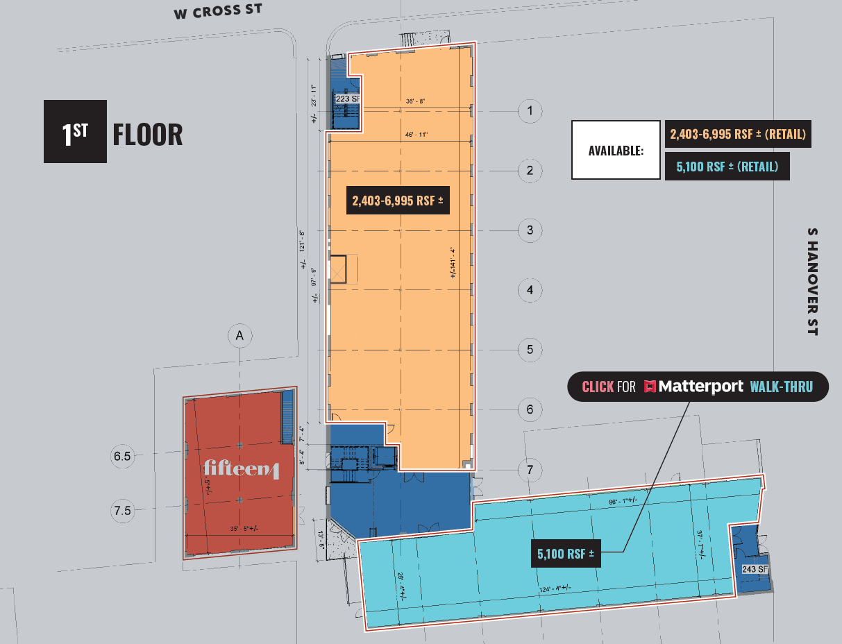 37 W Cross St, Baltimore, MD à louer Plan d’étage– Image 1 sur 5