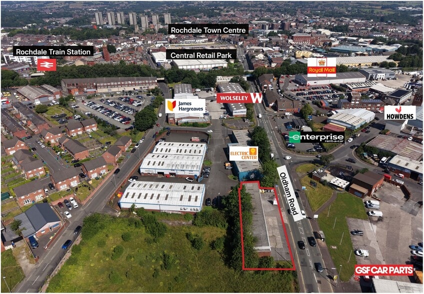 40 Oldham Rd, Rochdale à vendre - Aérien – Image 3 sur 4