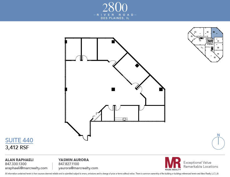 2800 S River Rd, Des Plaines, IL à louer Plan d’étage– Image 1 sur 6