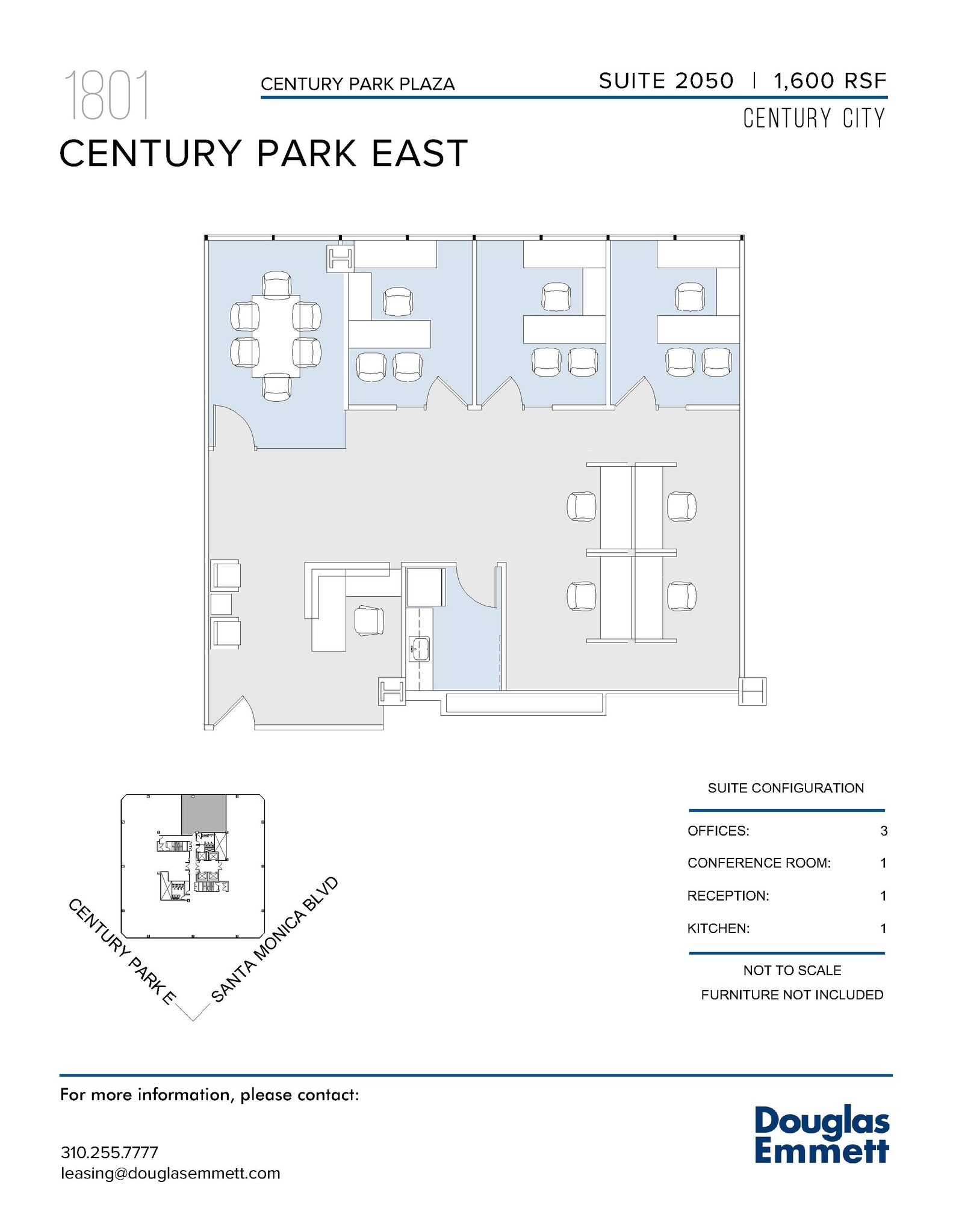 1801 Century Park E, Los Angeles, CA à louer Plan d’étage– Image 1 sur 1