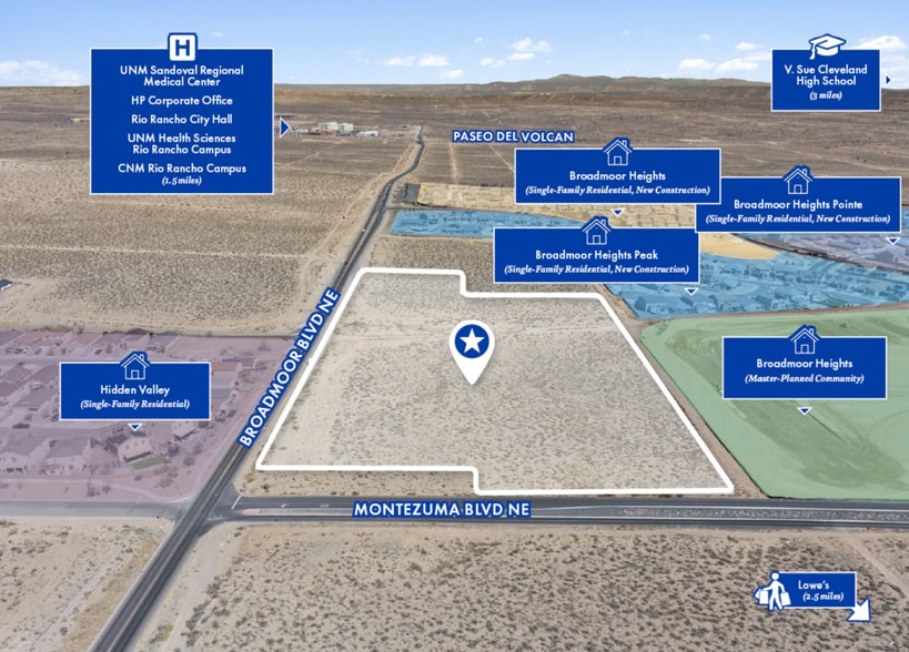 NEQ of Broadmoor Blvd. NE & Montezuma Blvd. NE, Rio Rancho, NM à vendre - Aérien – Image 2 sur 4