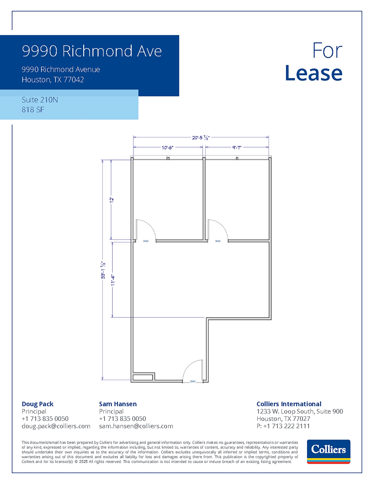 9990 Richmond Ave, Houston, TX à louer Plan d’étage– Image 1 sur 1