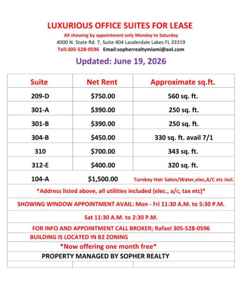 4000 N State Road 7, Lauderdale Lakes, FL à louer Photo intérieure– Image 1 sur 2