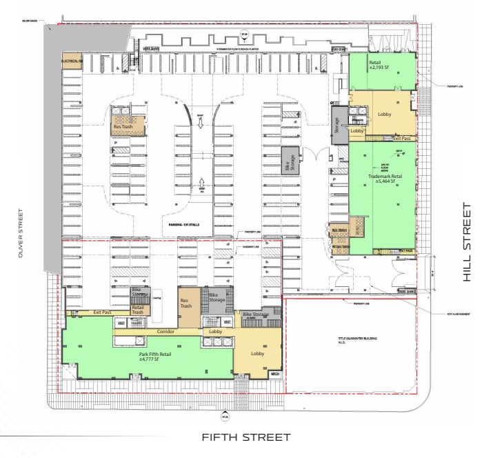 427 W 5th St, Los Angeles, CA à louer Plan d’étage– Image 1 sur 1