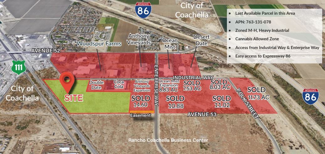 Industrial Way & Enterprise Way, Coachella, CA à vendre Aérien– Image 1 sur 2