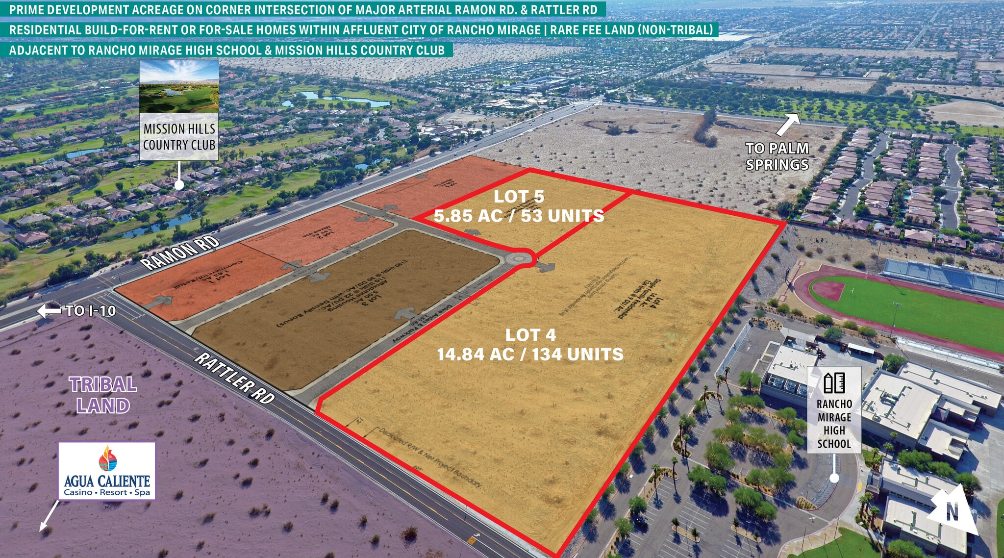 Ramon & Rattler Rd, Rancho Mirage, CA à vendre Aérien– Image 1 sur 6