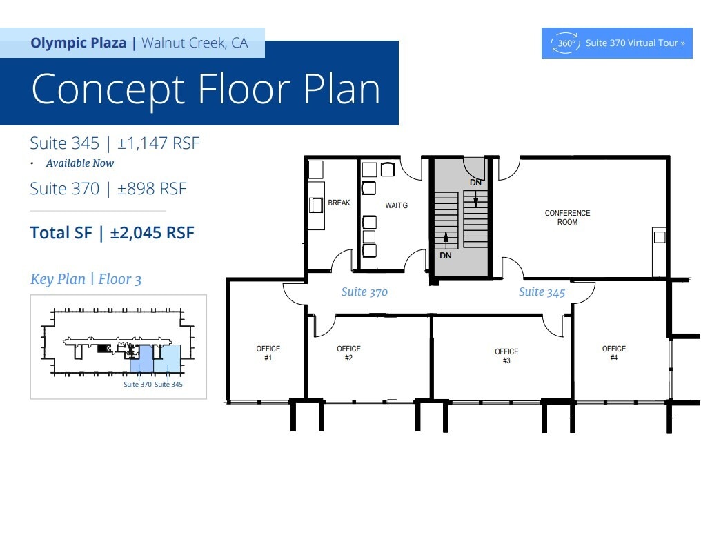1910 Olympic Blvd, Walnut Creek, CA à louer Plan d’étage– Image 1 sur 2