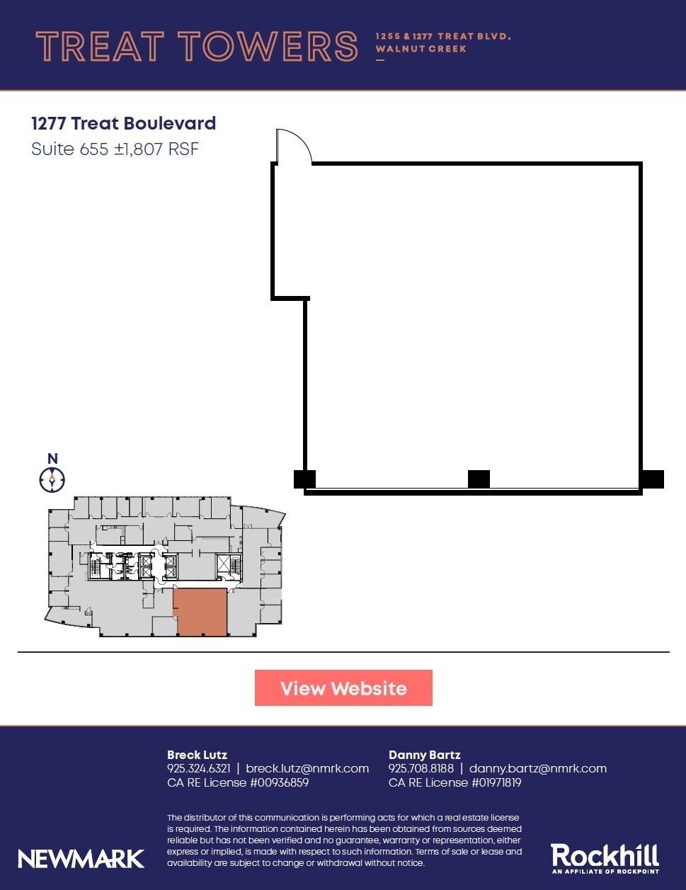 1255 Treat Blvd, Walnut Creek, CA à louer Plan d’étage– Image 1 sur 1