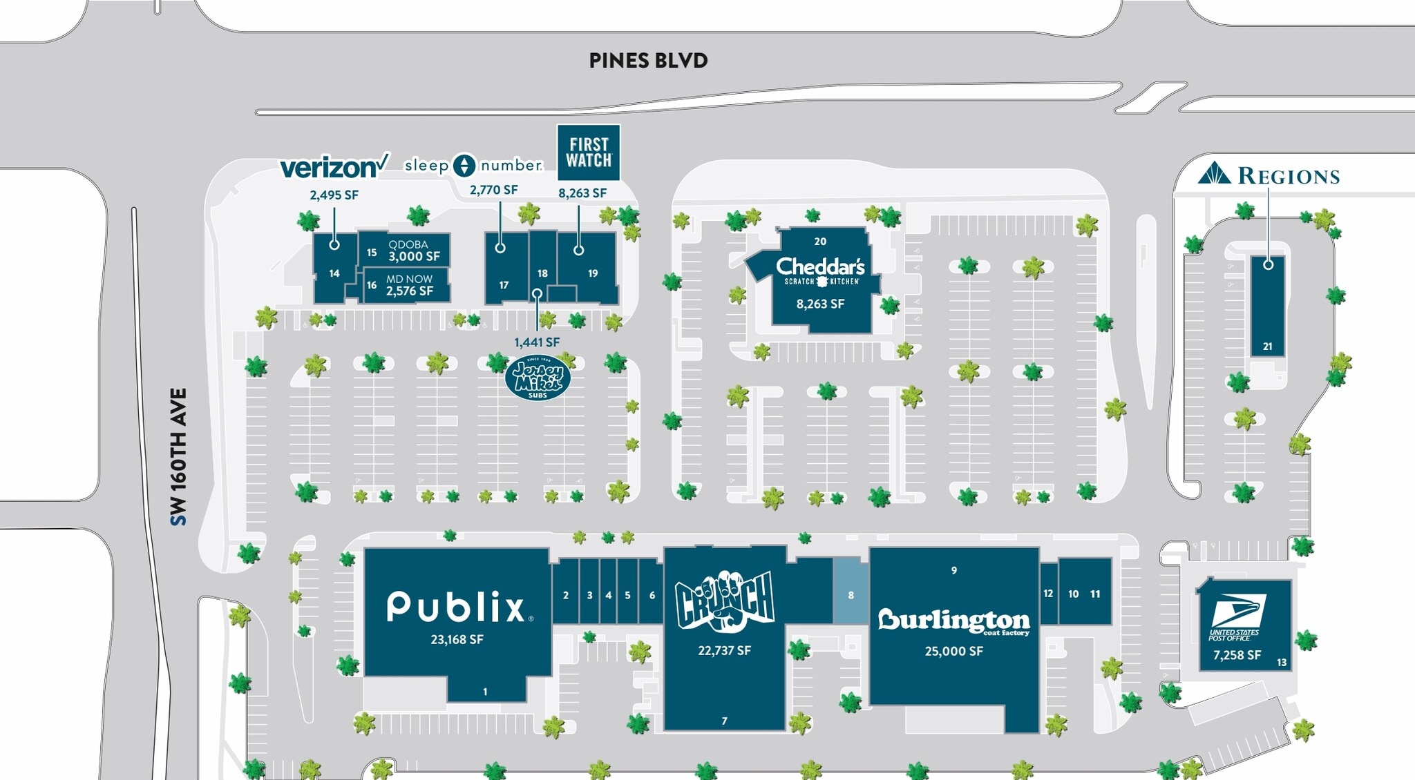 16000 Pines Blvd, Pembroke Pines, FL à louer Plan de site– Image 1 sur 1