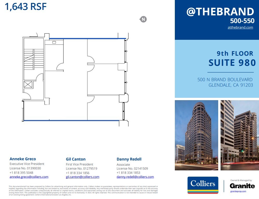 500-550 N Brand Blvd, Glendale, CA à louer Plan d’étage– Image 1 sur 1