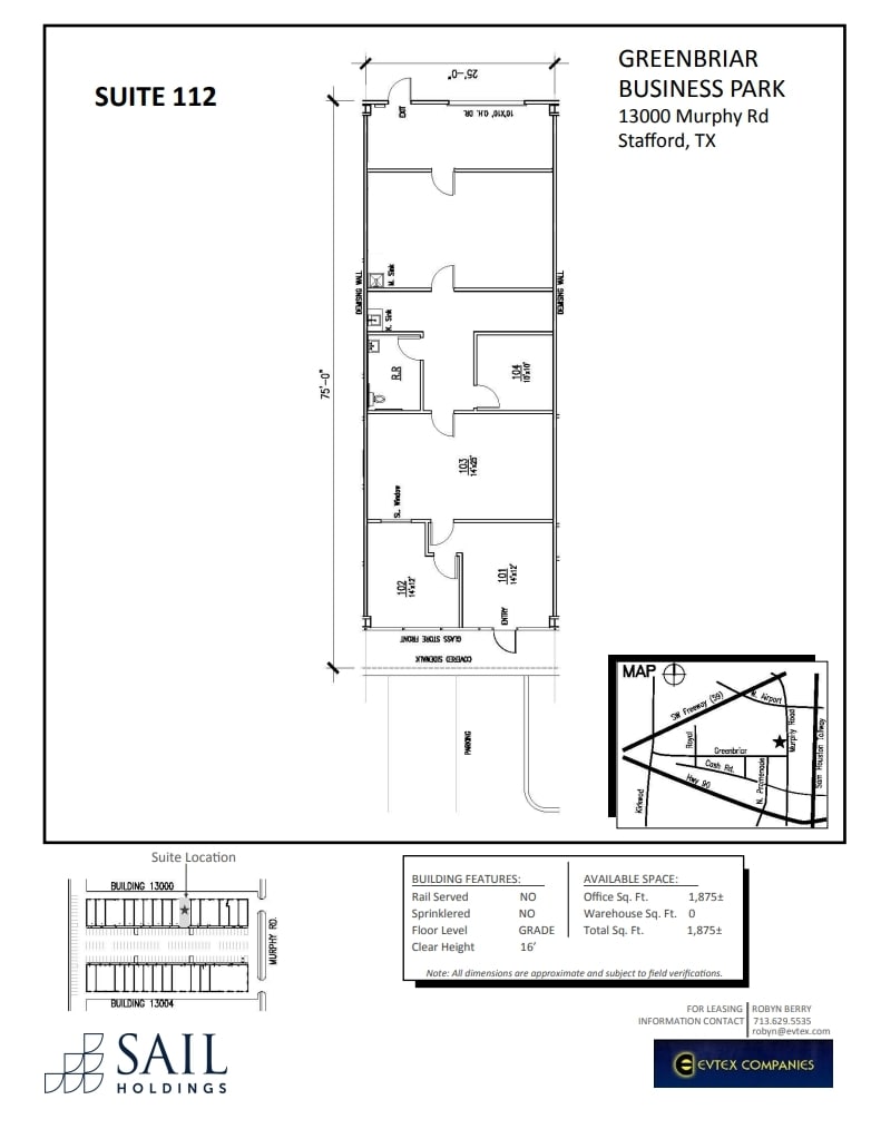 13000 Murphy Rd, Stafford, TX à louer Plan d’étage– Image 1 sur 1