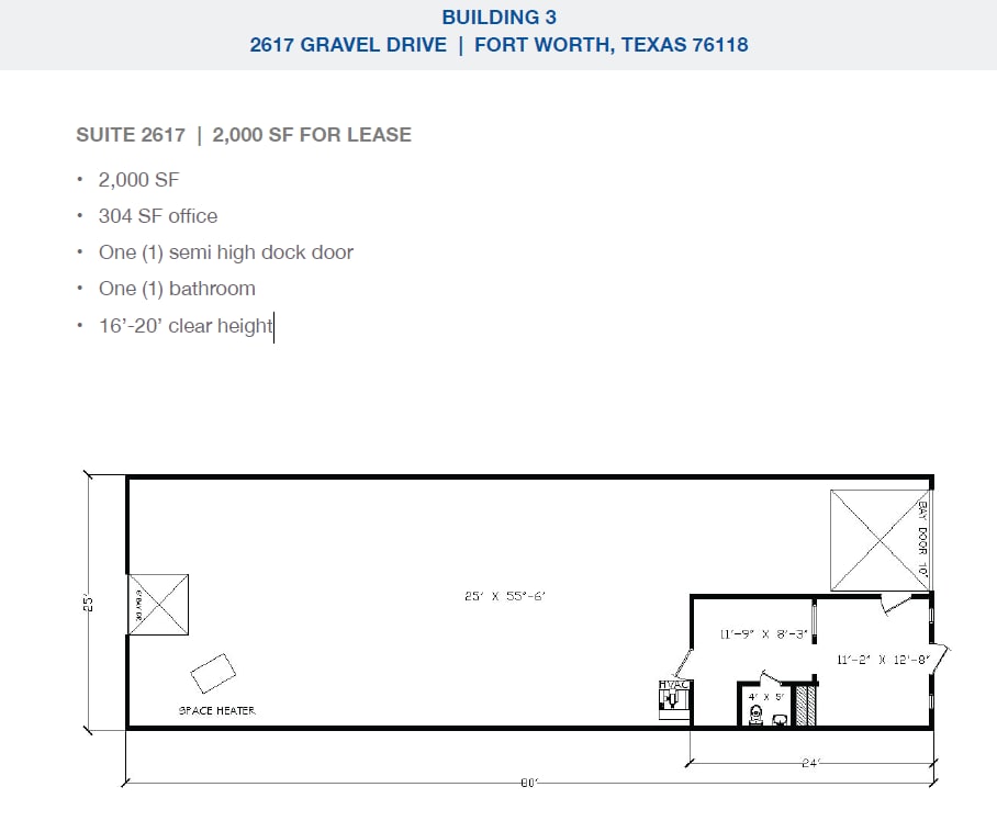 2501-2519 Gravel Dr, Fort Worth, TX à louer Plan d’étage– Image 1 sur 1