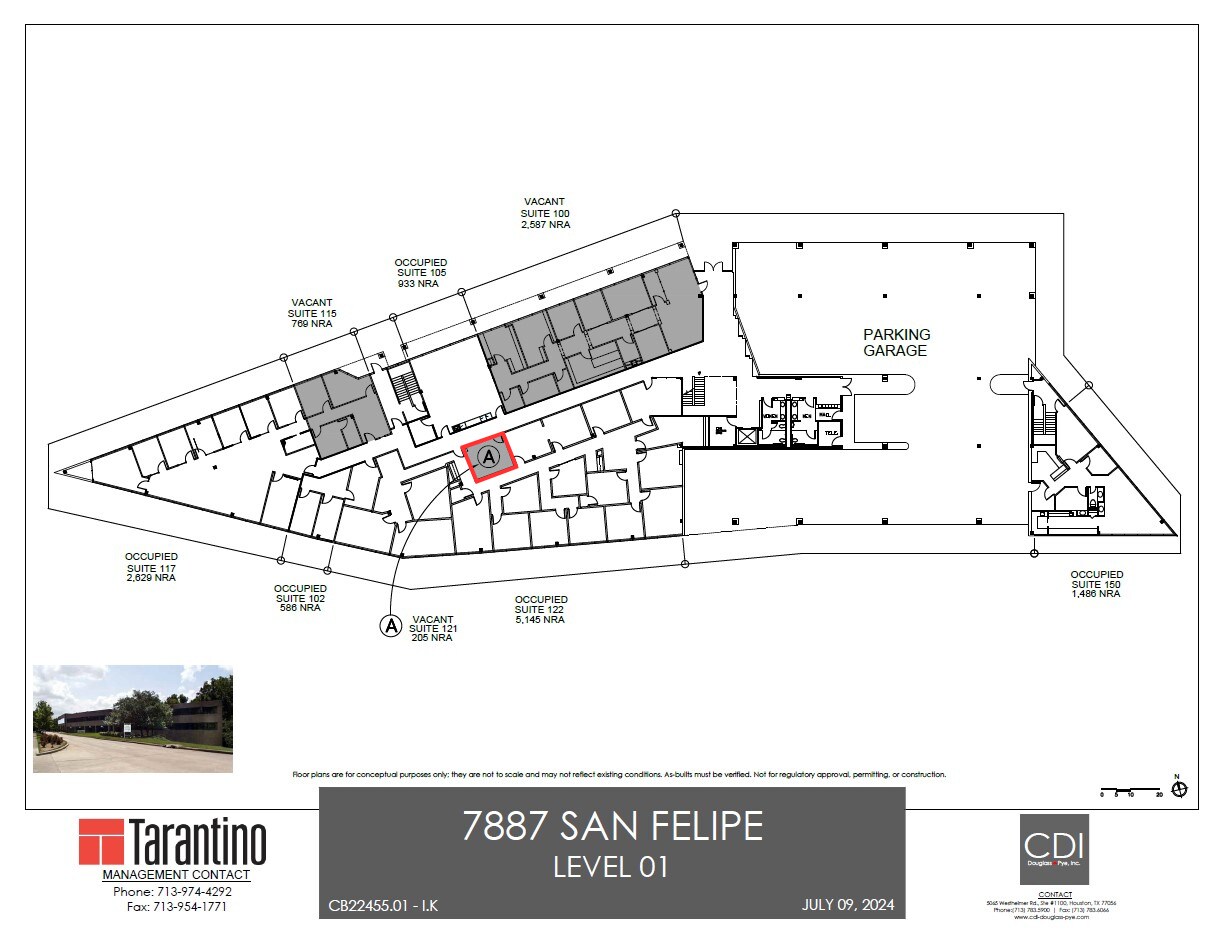 7887 San Felipe St, Houston, TX à louer Plan d’étage– Image 1 sur 1
